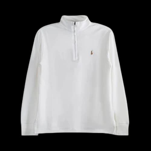 Polo Ralph Lauren Kids Long-Sleeve Interlock Half Zip Pullover 'White'