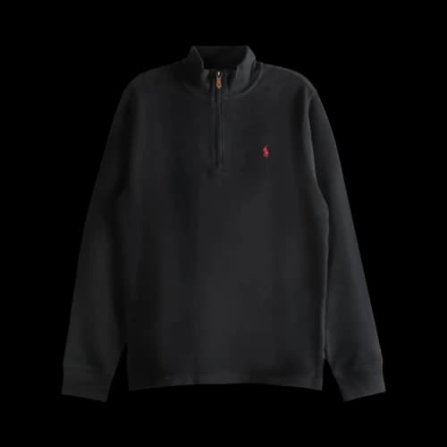 Polo Ralph Lauren Long Sleeve French Rib Solid Half-Zip Pullover 'Black'