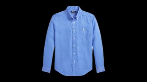 Polo Ralph Lauren Kids Solid Long Sleeve Linen Sport Shirt Harbor Island Blue