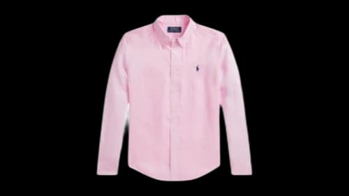 Polo Ralph Lauren Kids Solid Long Sleeve Linen Sport Shirt Carmel Pink
