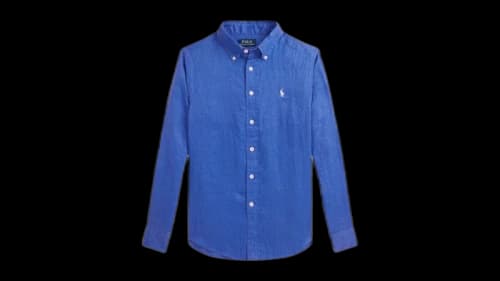 Polo Ralph Lauren Kids Solid Long Sleeve Linen Sport Shirt New Iris Blue