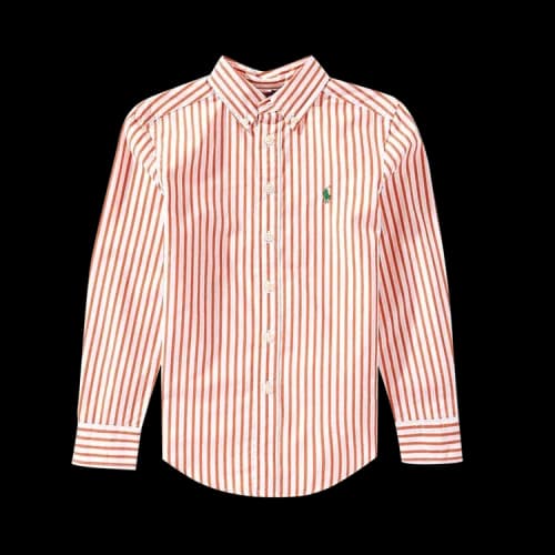 Polo Ralph Lauren Stripe Long-Sleeve Sport Shirt 'Sailing Orange/White'