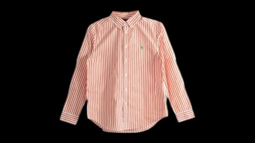 Polo Ralph Lauren Kids Stripe Long Sleeve Cotton Poplin Sport Shirt Sailing Orange/White