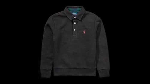 Polo Ralph Lauren Kids Long-Sleeve Seasonal Plaid Undercollar Polo Shirt Polo Black