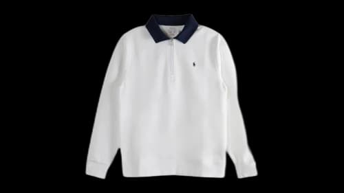 Polo Ralph Lauren Kids Long Sleeve Double Knit Tech Half-Zip Pullover White