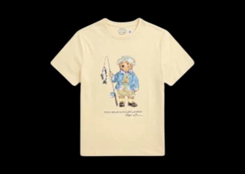 Polo Ralph Lauren Short-Sleeve Jersey Fishing Bear Kids T-shirt Tallow Cream