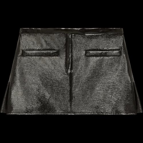 Courrèges Double Slits Vinyl Mini Skirt 'Black'