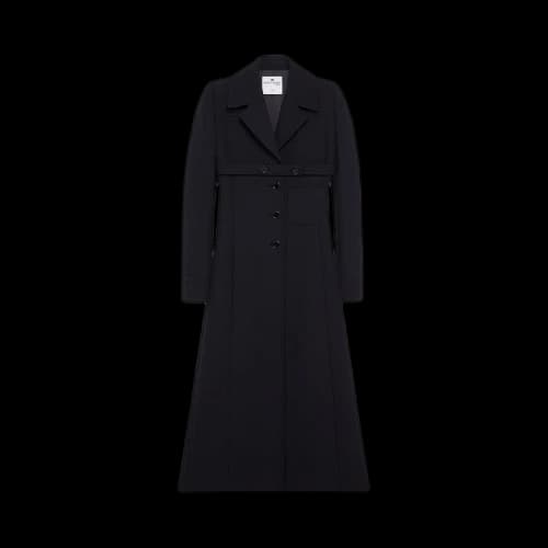Courrèges Belt Heritage Crepe Tailored Coat 'Black'