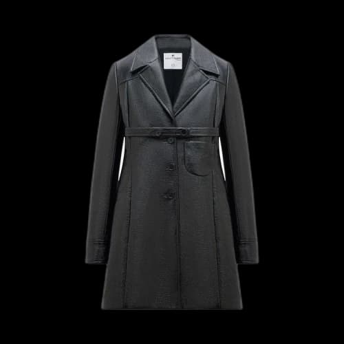 Courrèges Belted Short Heritage Vinyl Coat 'Black'