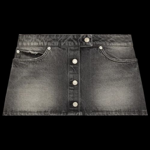 Courrèges Black Denim Mini Skirt 'Stonewashed'