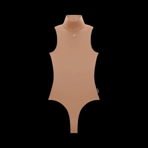 Courrèges Techno Jersey Bodysuit 'Sand'