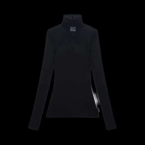 Courrèges Second Skin Mock Neck Top 'Black'