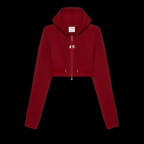 Courrèges Tracksuit Interlock Cropped Jacket 'Red'