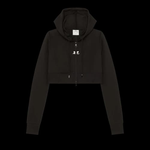 Courrèges Cropped Tracksuit Interlock Jacket 'Black'
