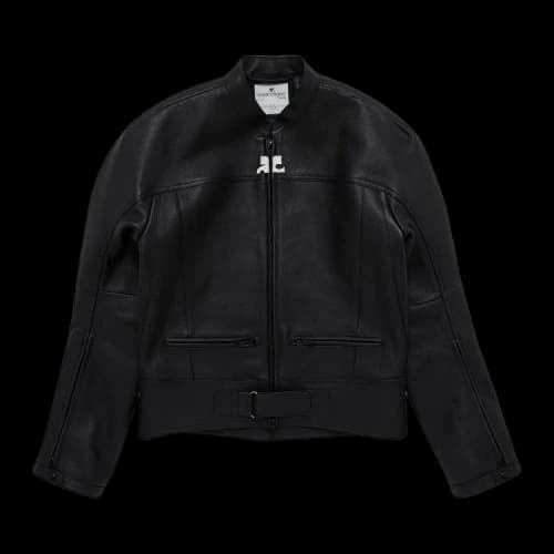 Courrèges Scuba Leather Bomber Jacket 'Black'