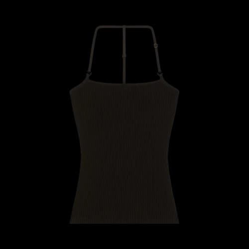 Courrèges Strap Rib Knit Tank Top 'Black'