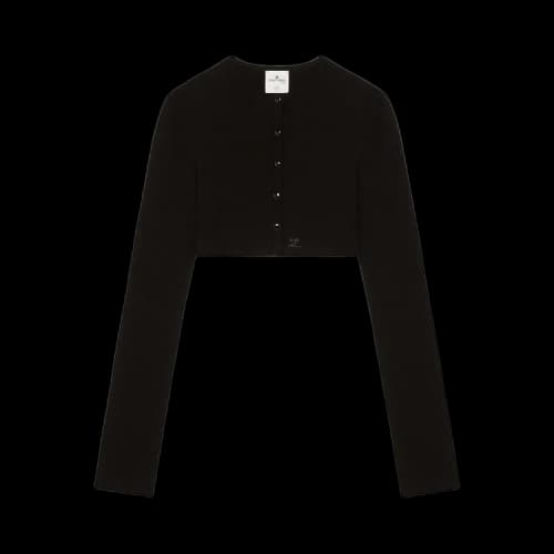 Courrèges Knit Cropped Cardigan 'Black'