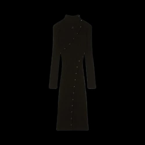 Courrèges Multistyling Rib Knit Long Dress 'Black'
