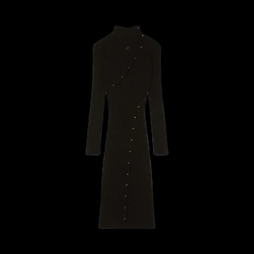 Courrèges Multistyling Rib Knit Long Dress 'Black'