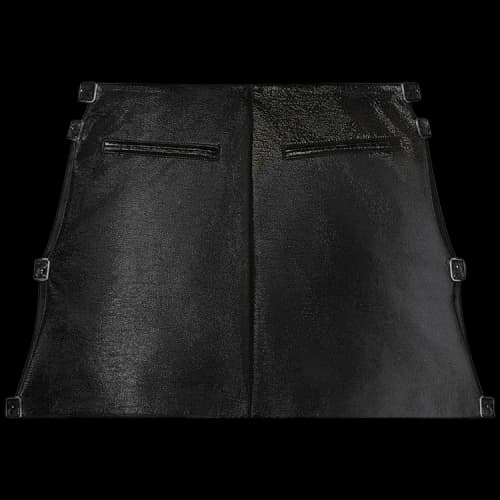 Courrèges Multi-Buckle Vinyl Mini Skirt 'Black'