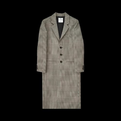 Courrèges Prince Of Wales Long Coat 'Sand/Mud Brown'