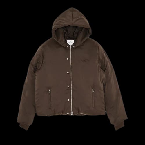 Courrèges AC Nylon Hooded Manteau 'Coffee'