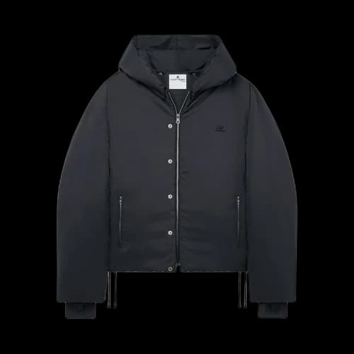 Courrèges Nylon Hooded Puffer Jacket 'Black'