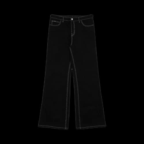 Courrèges Hammer Denim Baggy Pants 'Black/White'