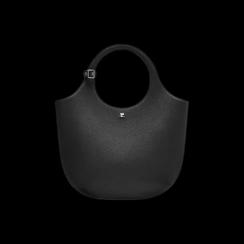 Courrèges Medium Holy Grained Leather Bag 'Black'