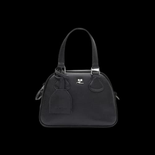 Courrèges AC Stud Leather Mini Bowling Bag 'Black'