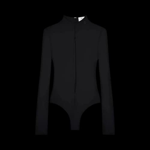 Courrèges Drop Volcano Long-Sleeved Jersey Bodysuit 'Black'