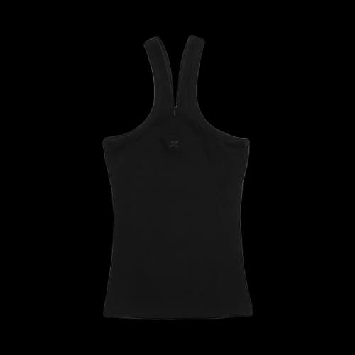 Courrèges Criss Cross 90s Rib Tank Top 'Black'