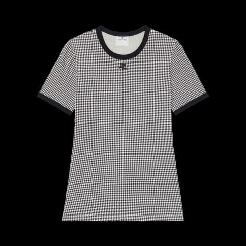 Courrèges Contrast Houndstooth T-Shirt 'Houndstooth White/Black'