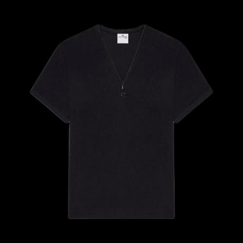 Courrèges Zipped 90s Rib T-Shirt 'Black'