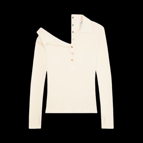 Courrèges Multi-Buttons Light Wool Polo 'Ivory'