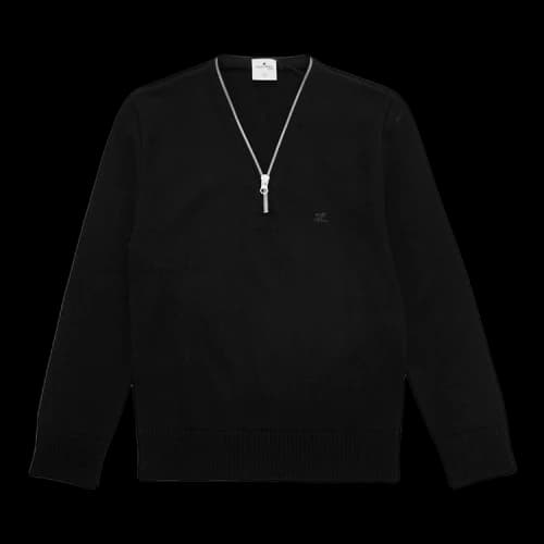 Courrèges Zipped Wool Sweater 'Black'
