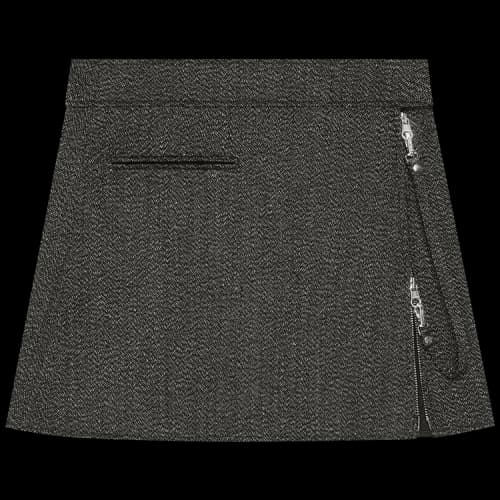 Courrèges 2-Pocket Zipped Caviar Mini Skirt 'Black'