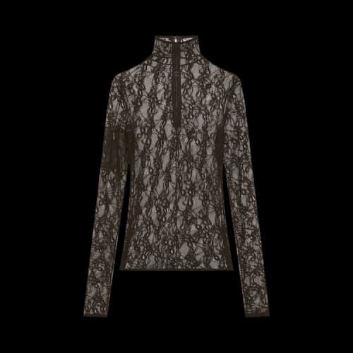 Courrèges Lace Mockneck Top 'Black'