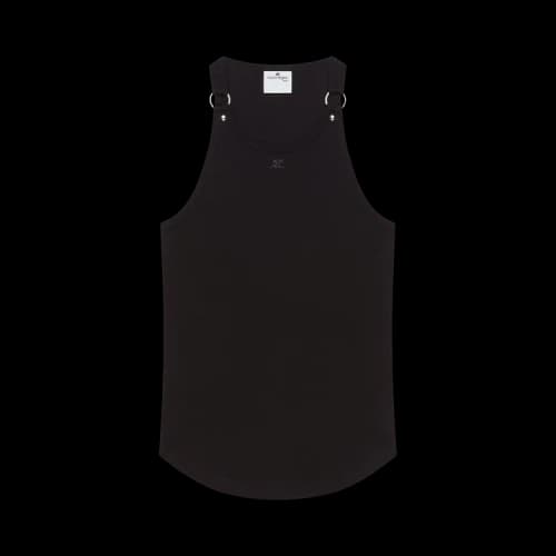 Courrèges Buckle 90's Rib Tank Top 'Black'