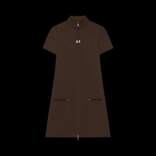 Courrèges Interlock Tracksuit Mini Dress 'Chocolate'