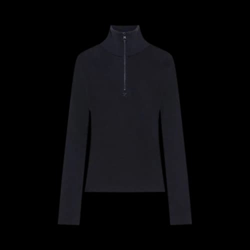 Courrèges Zipped Mockneck Sweater 'Navy'