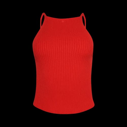 Courrèges Circle Rib Knit Top 'Poppy'