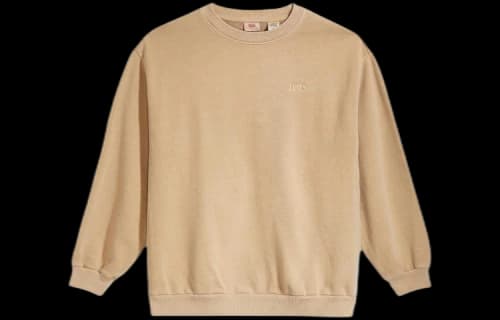 Levis Levi's Pure Cotton Round Neck Loose Casual Hoodie Khaki (Women's)