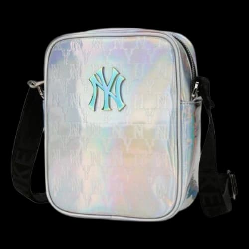 MLB Monogram Series NY New York Yankees Laser Messenger Bag Silver