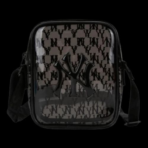 MLB Monogram Series NY New York Yankees PVC Messenger Bag Black
