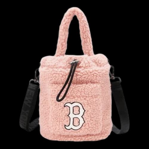 MLB Boston Red Sox polar fleece Wool Bucket Bag Pink