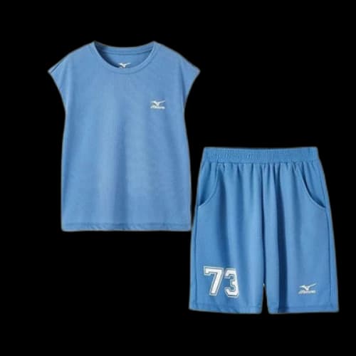 (GS) Mizuno Casual T-shirt Suit 'Blue'