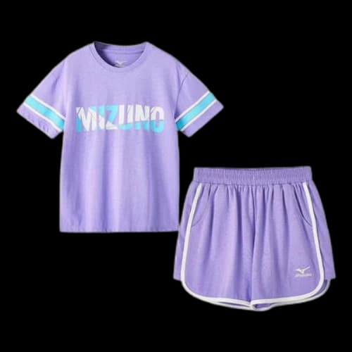 (GS) Mizuno Casual Sportswear T-shirt Suit 'Purple'
