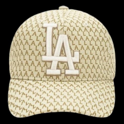 MLB Monogram Series Los Angeles Dodgers Adjustable LA Baseball Cap Beige