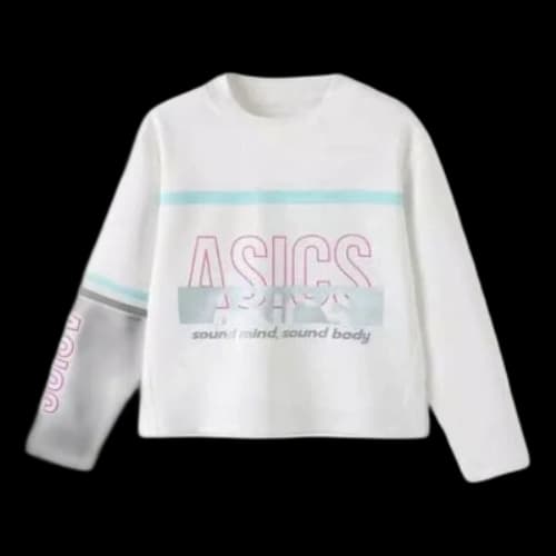 (GS) ASICS Lifestyle Pullover 'White Pink Blue'